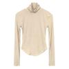 Korean Sexy Bust-Enhancing High Neck Slimming Long Sleeve T-shirt for Women