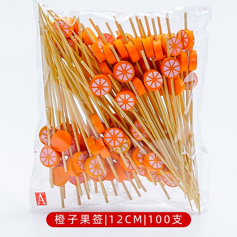 100PCS Disposable Bamboo Sticks Home Party Fruit Stick Fork Cocktail Sticks Buffet Fruit Fork Wedding Birthday Party Decoration
