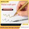 8pcs High-Shine Metallic Pen, Golden And Silvery Colored Marking Pens, Waterproof, Fast-Drying, Soft-Tip Marker Pens , Fine-Tip