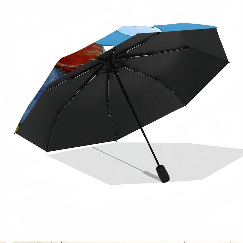 Paddington Bear Print Automatic Open Close Umbrella, Portable Foldable Umbrella, for Outdoor Commute Camping Trip, Ideal Birthday Gift