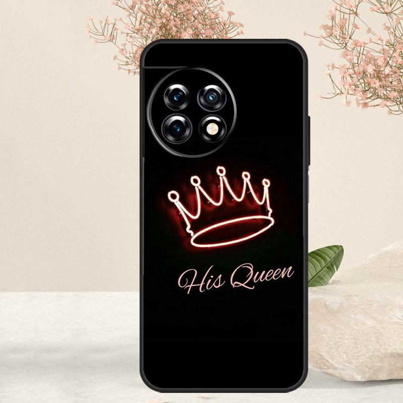King Queen Couple Lovers Case For OnePlus 15 13 12 11 13T 13R 15R 10R 10T 8T 9 10 Pro Nord 5 CE 4 3 Lite N20 N30 Cover
