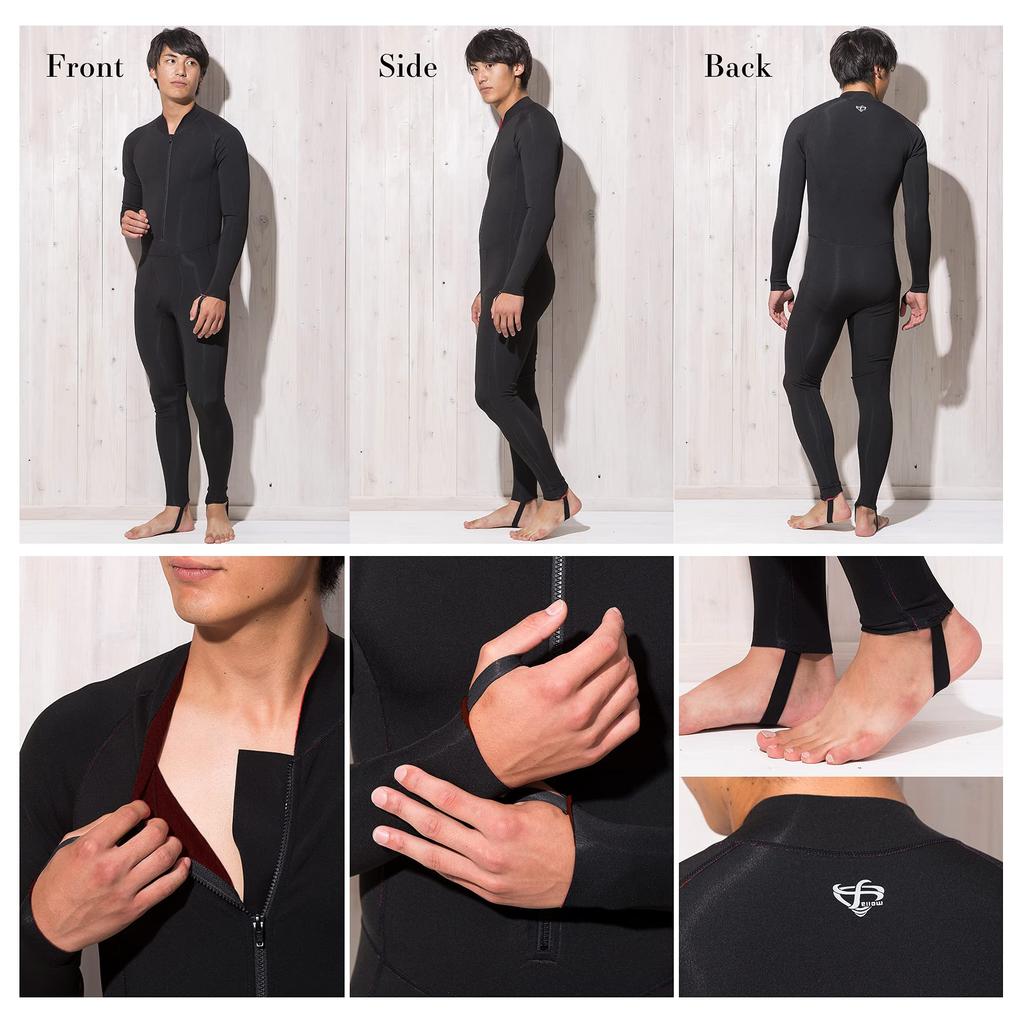 FELLOW Thermal Inner Full Suit for Fleece Fleece Water Japanese ML Size Men, Surfing, Lining, Heatmax, Inner, Wetsuit, Semi-Dry Suit, 0.5mm,