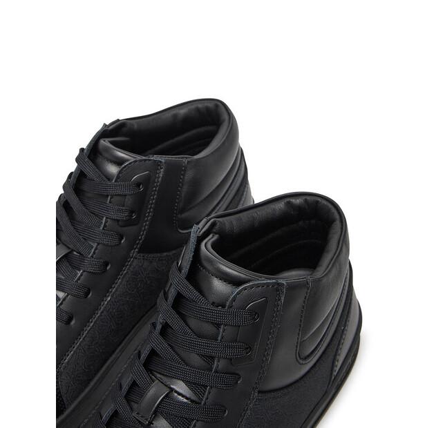 Men's Sneakers Calvin Klein High Top Lace Up Eyelet Jaq Mono Hm0hm01816 Black