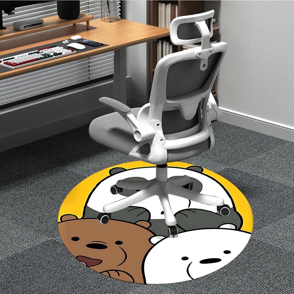 

1 шт. Круглый ковер We Bare Bears для офиса, под офисные стулья, спальни, гостиной, домашний декор, декор комнаты, доступен в различных размерах 80cm