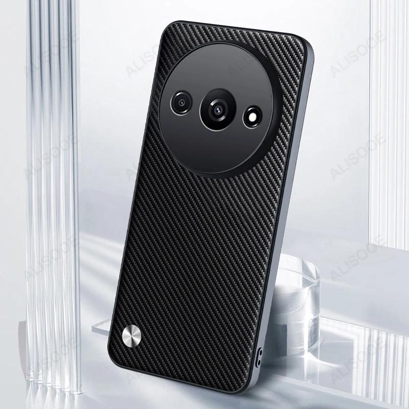 Shockproof Funda for Xiaomi Redmi A3 Case Luxury Fiber Texture PU Leather Protection Cover for For Redmi A3 Capa