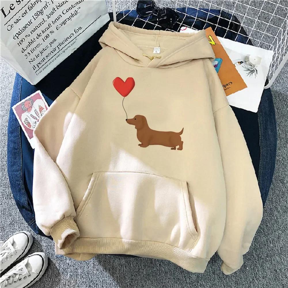 Women s Dachshund Hoodie Funny Anime Korean Style 2025 Hoodie Women s Gothic Sweatshirt Cute Puppy Pattern Print Graphic Y2K Top S