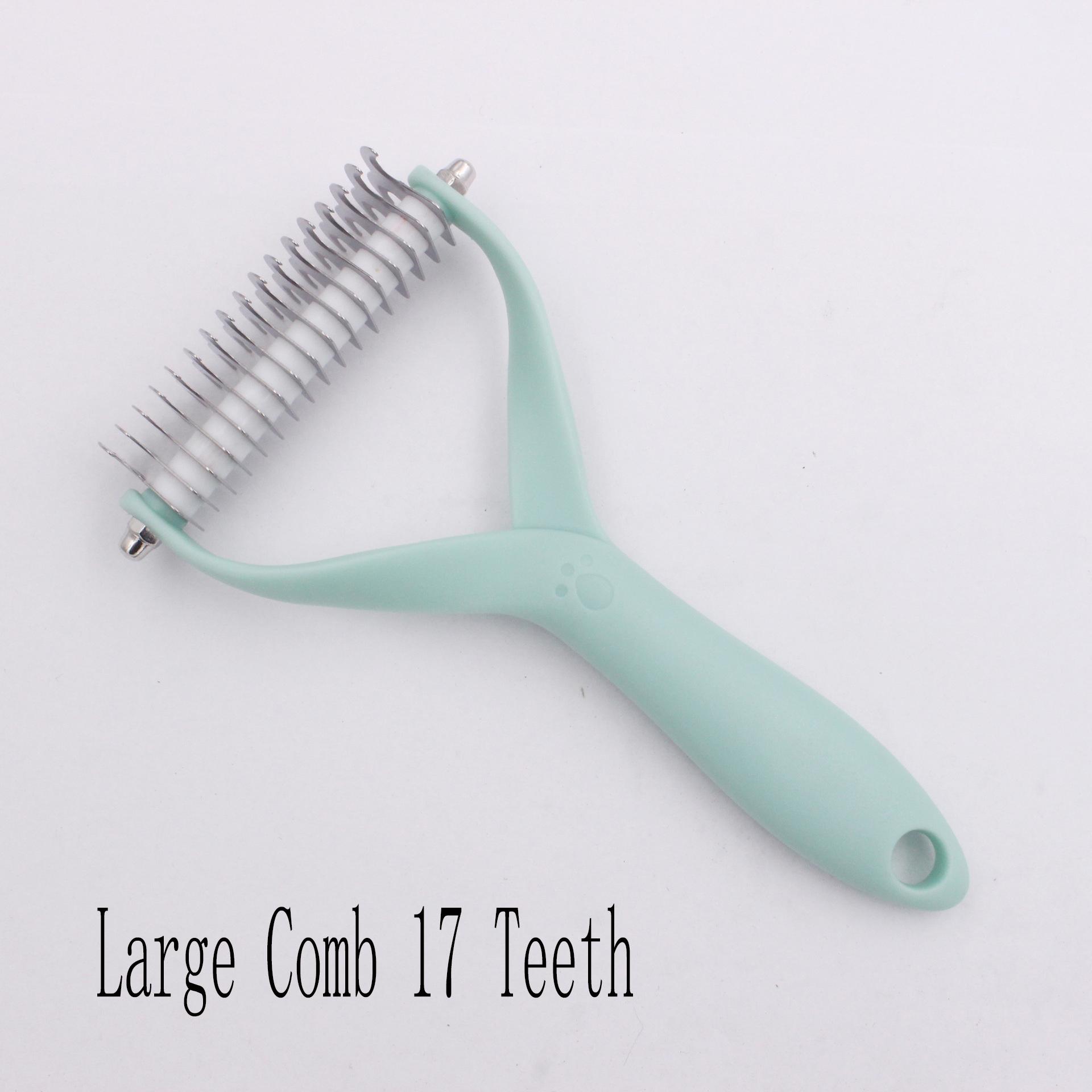 

Расческа для домашних животных 1 шт., щетка для ухода за шерстью кошек и собак, двухсторонняя, из нержавеющей стали, для чистки плавающих волос, массажные принадлежности