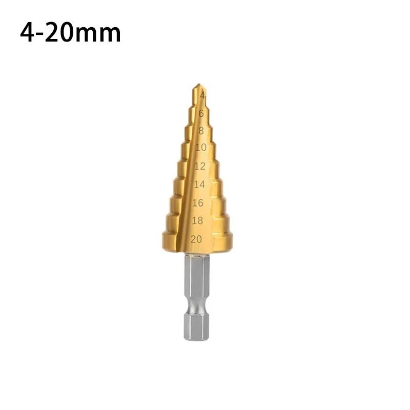 4-12 3-12 4-20 4-32mm HSS Steel Step Drill Bit Drilling Power Tools Metal High Speed Steel Wood Hole Cutter Cone Drill