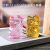 Beckoning Cat Crystal Glass Feng Shui Good Luck Cat Brings Good Increases Financial Promotes Business Decorative Small Item Charm, Item, Figurine,