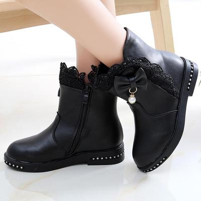 Toddler Infant Kids Baby Princess Butterfly Knot Shoes Fashion Leather Boots