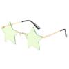Men And Women Fashionable Solid Color Star Shaped Sunglasses, Dance Party, Holiday Decorative Glasses