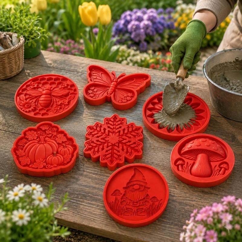 Dekorative Garten-Guss-Trittsteine für Zementstücke, Flexibles Mehrzweckwerkzeug für Hofgestaltung und Rasenkanten-Design