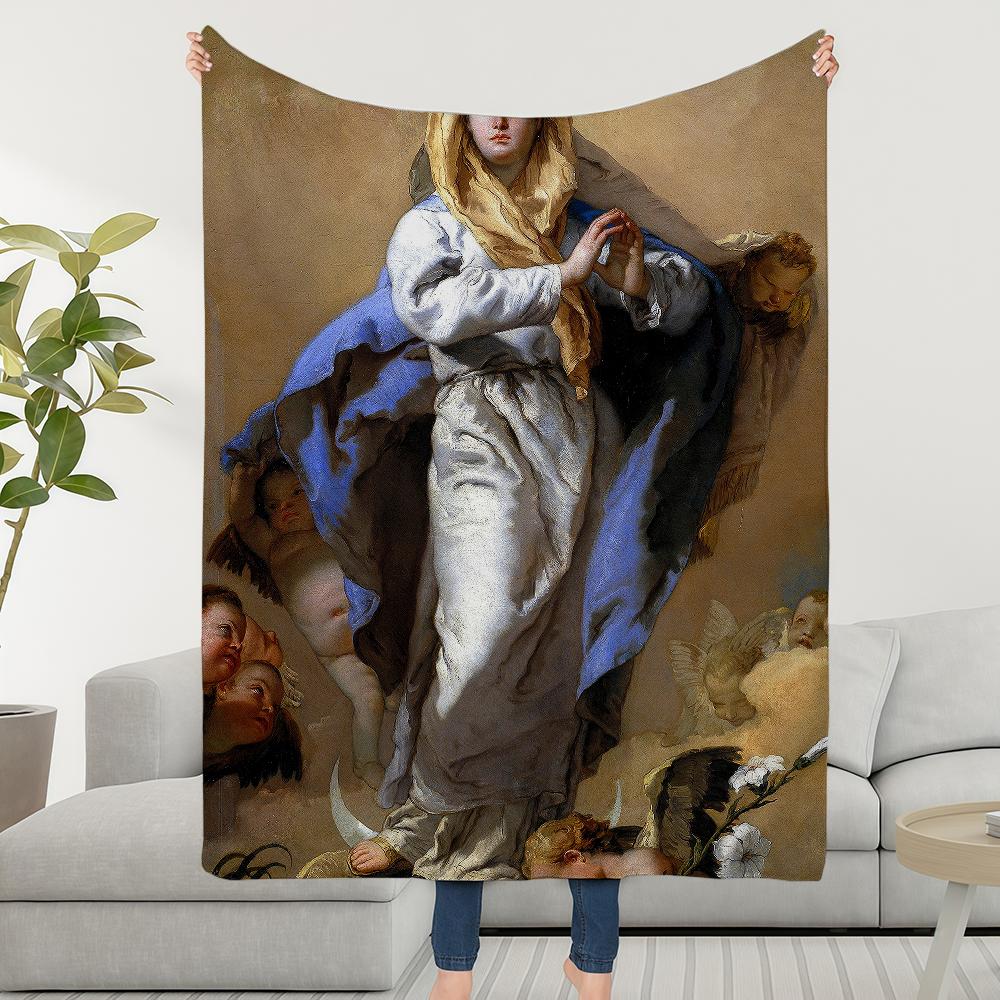 Blanket Throw Super Catholic Cosy Plush Living Room Virgin Sofa Couch Religious Mary Childish Birthday Gifts