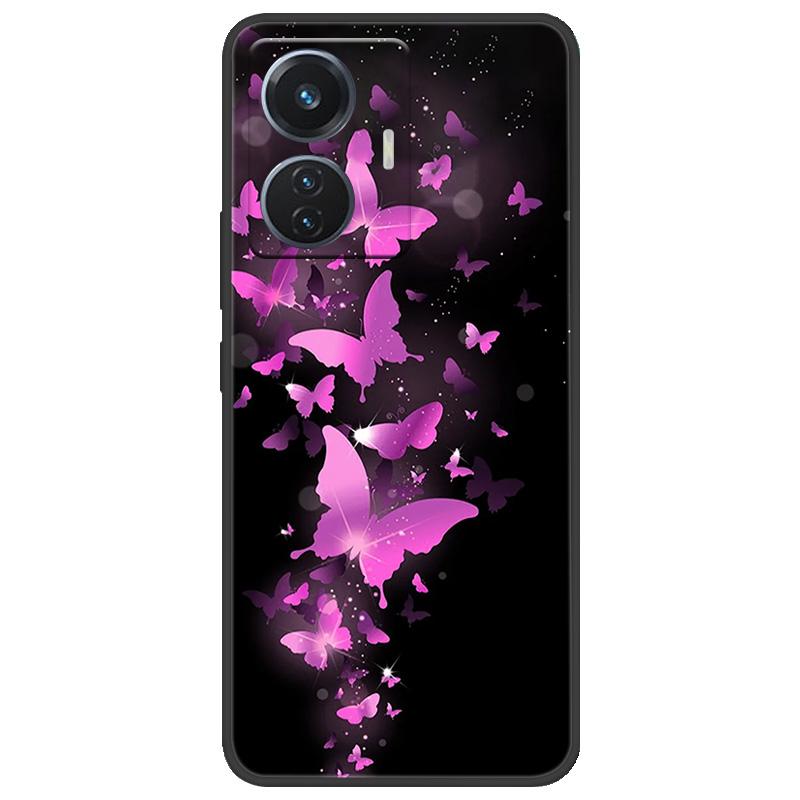 For Vivo T1 4G Y55 4G iQOO Z6 44 W V2153 Case Marble Soft Matte Silicone Back Cover For Vivo T1 44W Full Coverage Phone Shell