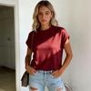 European and American Style Solid Color Round Neck Short-sleeved T-shirt Women's Summer New Loose and Thin Basic Top Manufacturers Wholesale