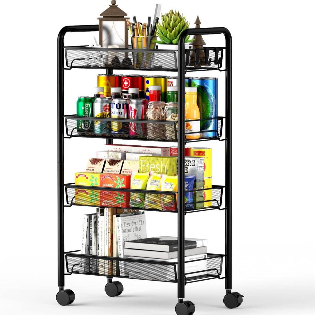 Mobile Multi-Layer Storage Cart for Kitchen and Bathroom