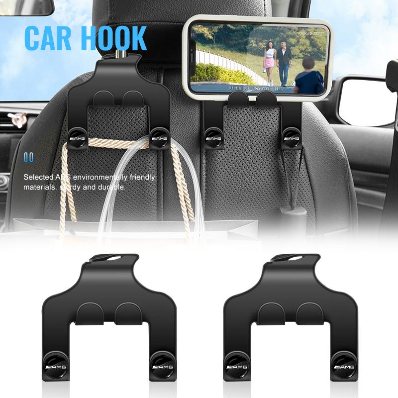 Car Seat Headrest Hook multifunctional Storage Mobile Phone Holder For Mercedes Benz AMG GLE GLS GLC CLA GLB ML C500 C200 C300 W204 W206 W205 W212