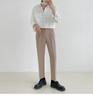Men's Long-Sleeve Korean Style Iron-Free Solid Color Shirts for Spring and Autumn