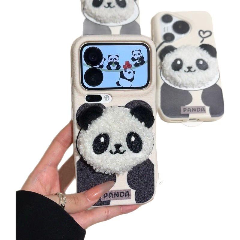 Autumn and winter panda doll suitable for Apple 17Promax mobile phone case iPhone16/15/14 all-inclusive protective case