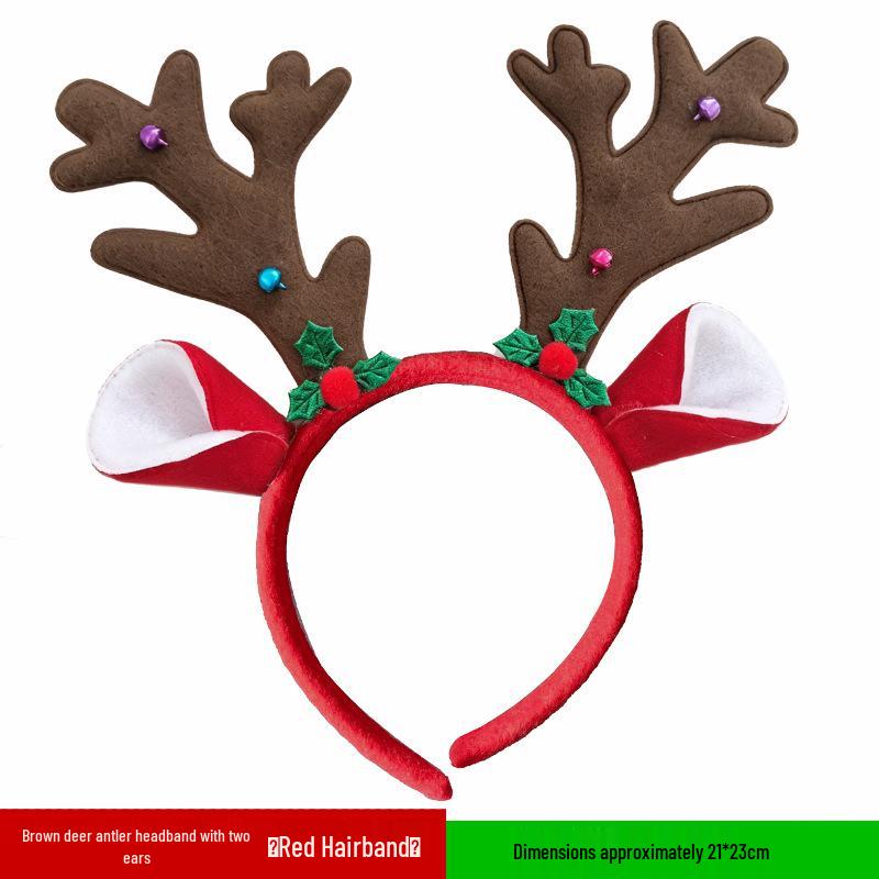 Christmas Deer Antler & Snowman Headband - Festive Party Headdress Gift