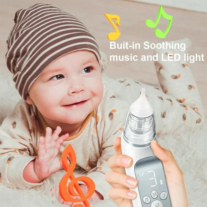 3 Suction Levels Low Noise Anti-backflow 10 Soothing Music Electric Baby Nasal Aspirator Low Noise Nose Suction