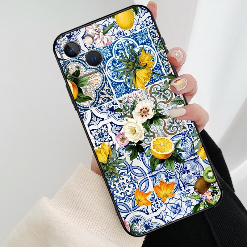 Capa de Telefone Limão Mediterrâneo Para iPhone 17 Pro Max 14 13 12 11 15 16 Pro Max mini 16 15 Plus 16e 17 Air Cover