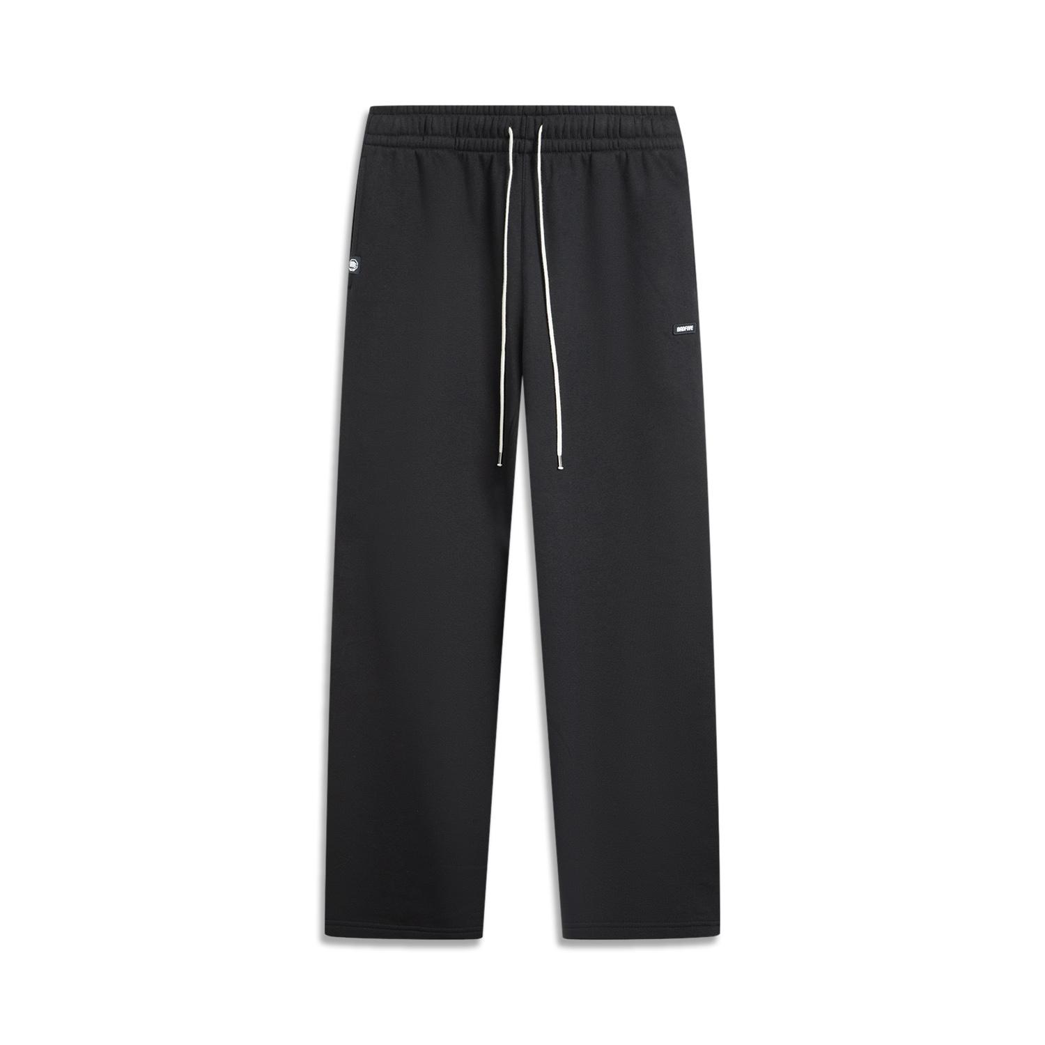 Li Ning Loose Fit Fashion Versatile Casual Fleece Lined Thermal Letter Stitching, Straight Fit Knitted Sweatpants Men s AKLV781-4 XXL