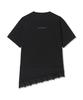 LIFEWORK Women'S) Lace Layered Asymmetrical Short Sleeve T-Shirt