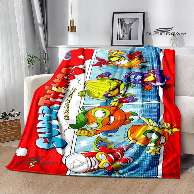 3D Cute Cartoon Super Zings Blankets Picnic Blanket Warm Flannel Blankets Soft and Comfortable Blanket Bed Linings Birthday Gift