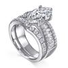 Lindon Classic 925 Sterling Silver Zircon Ring Ladies Jewelry Wedding Promise Party Gift