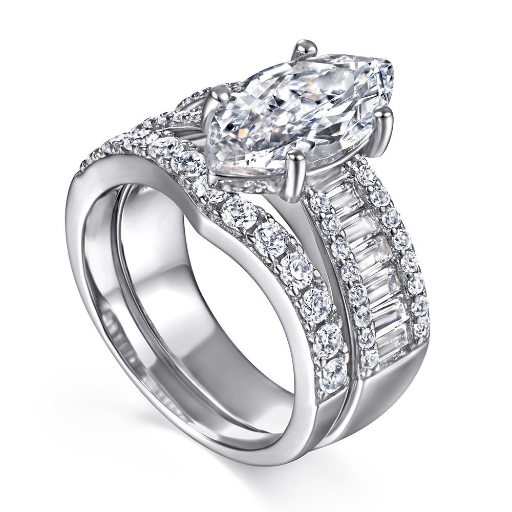 Lindon Classic 925 Sterling Silver Zircon Ring Ladies Jewelry Wedding Promise Party Gift