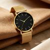 Herren Mesh-Armbanduhr Minimalistische Quarz-Analog-Uhr Einfaches rundes Zifferblatt Armbanduhr für Business Büro Freizeit