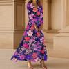 Women's Three-quarter Sleeves Fashionable Floral Print Loose Casual Comfortable Dress