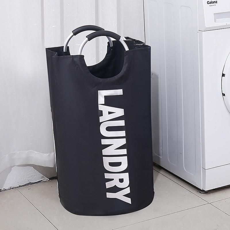Large Round Printed Laundry Basket - Oxford Cloth Home Storage