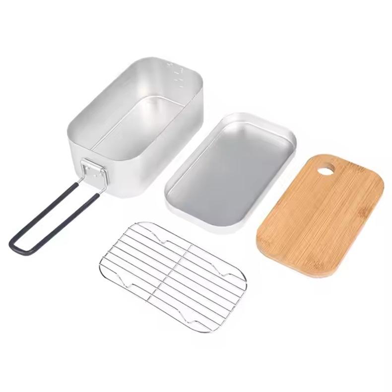 Wandern Camping Kochgeschirr Anodisiert Bento Japanische Bento-Box Überleben Aluminium Lunchbox Feldgeschirr