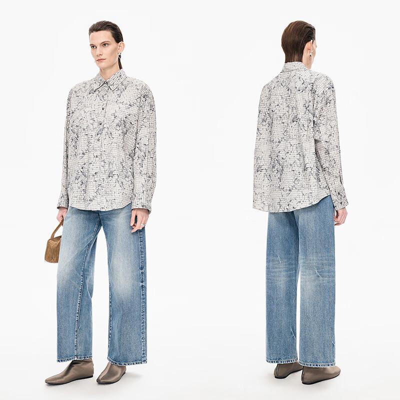 

JNBY Women s Winter Wide-Leg Denim Jeans L