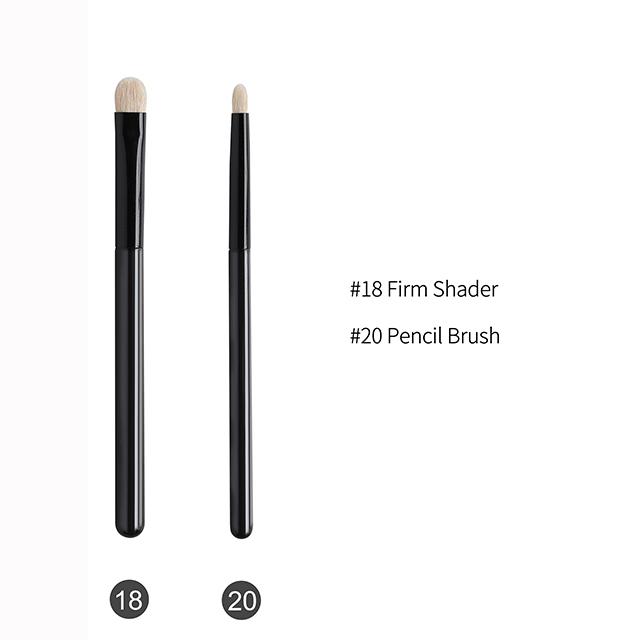 OVW 2 Stück Ziegen-Profi-Kosmetik-Make-up-Pinsel, Werkzeuge, natürliches Haar, schwarze Malerei, Holzgriff, Brochas Maquillaje Pelo Natura