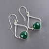 Malachit Edelstein 925 gestempeltes Silber Stilvoller Schmuck Ohrringe Für Geburtstagsgeschenk EE-33-28
