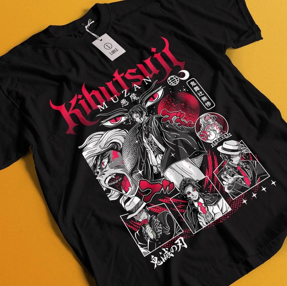 

Рубашка Истребитель демонов Футболка Мудзан Футболка Зеницу Аказа Мудзан Тандзиро Дома Нэдзуко M