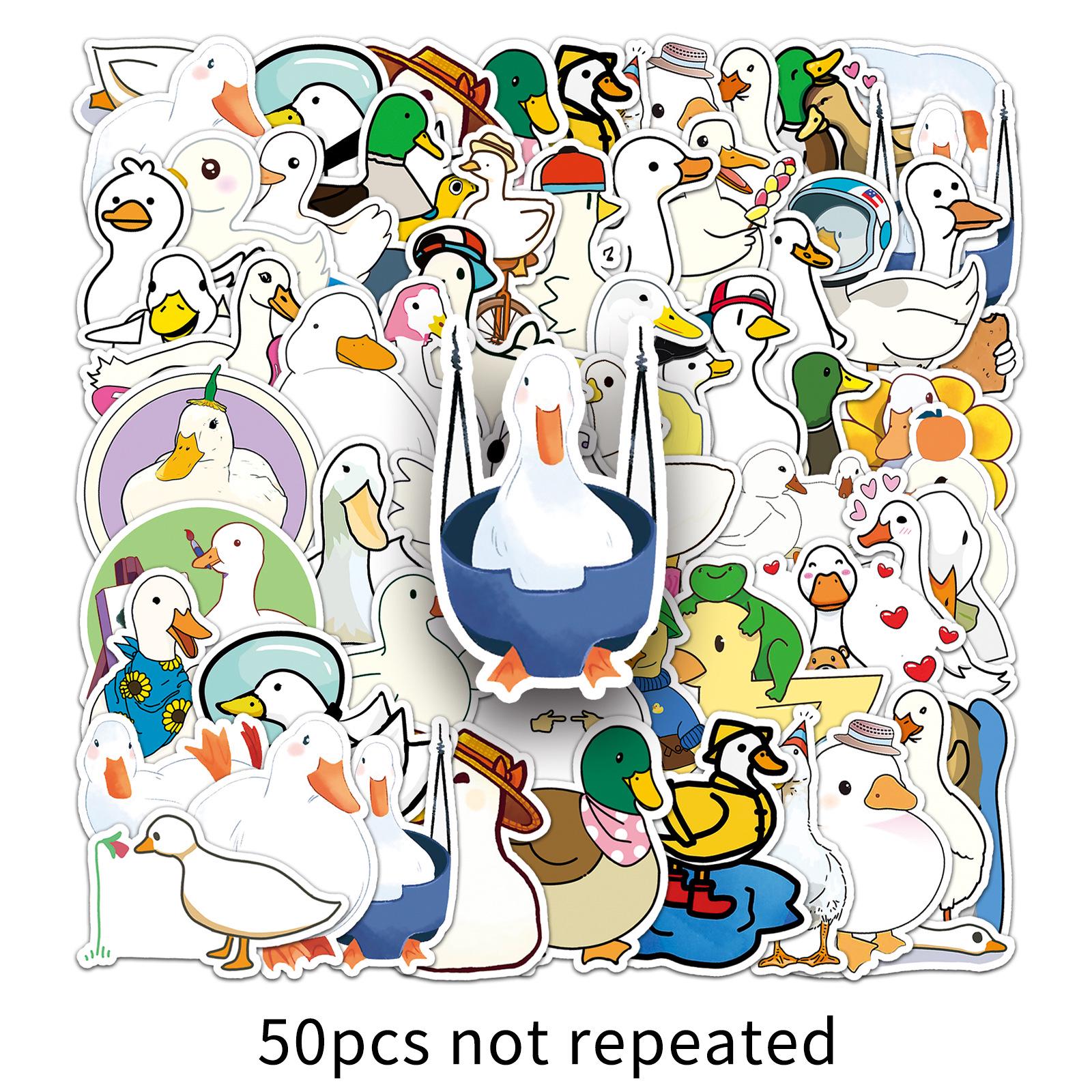 50 Cute Waterproof Duck Stickers for Phone Cases, Journaling, and Decoupage