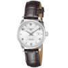 Armbåndsur RECORD Automatisk opptrekk 3 ATM Vanntett Safirglass Sølvfarget urskive Rustfritt stål Brun [Longines] Dame L2.321.4.76.2 [Brukt]