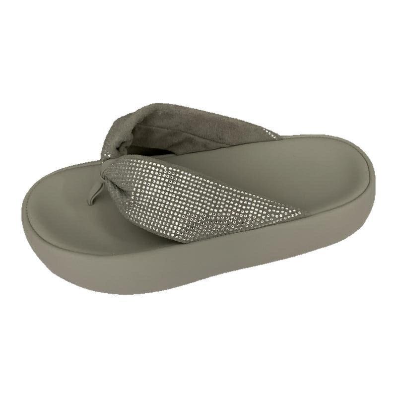 

Thick-soled flip-flops shoes for women s summer wear with skirts, fairy shoes 2025 new versatile height-increasing sandals 40 серый
