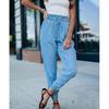Women Fashion Flouncing Waist Pants Elastic Waist Jogger Pants Casual Loose Trousers