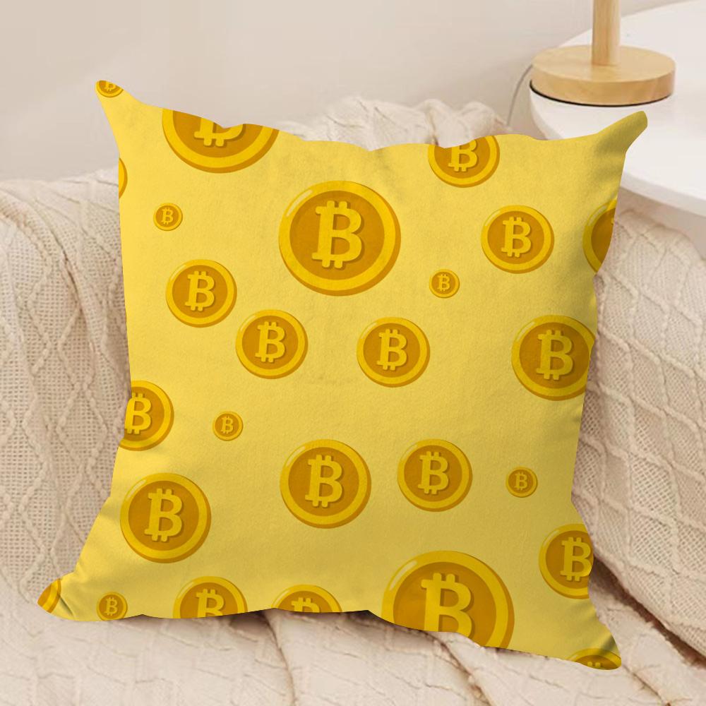 Cool BBitcoin Cushion Cover Pillowcase Ultra Soft Skin Friendly Fabric Cloud Like Comfort Concealed Zipper