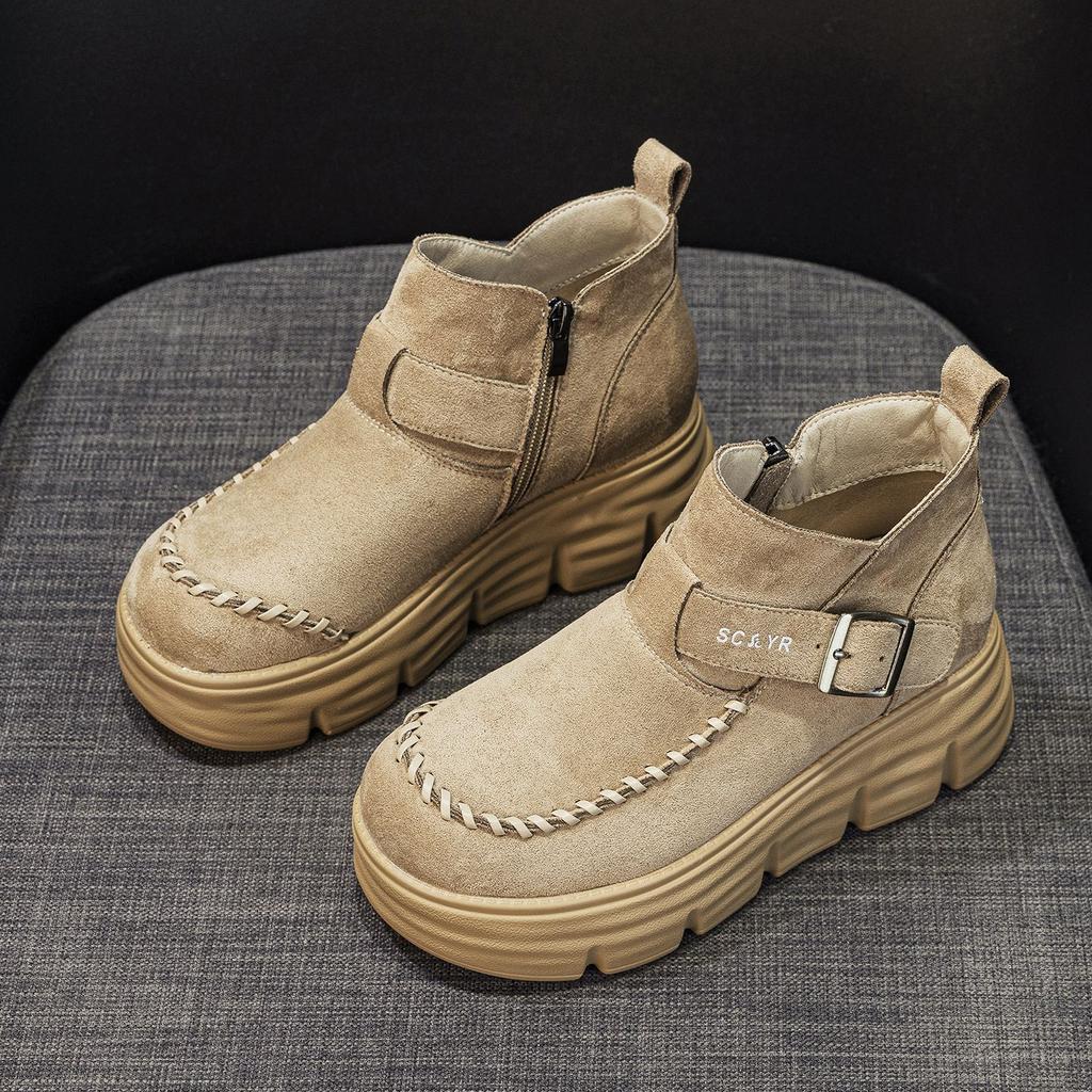 New Women's Shoes, Retro Thick-soled Height-increasing Casual Shoes, Versatile Women's Boots