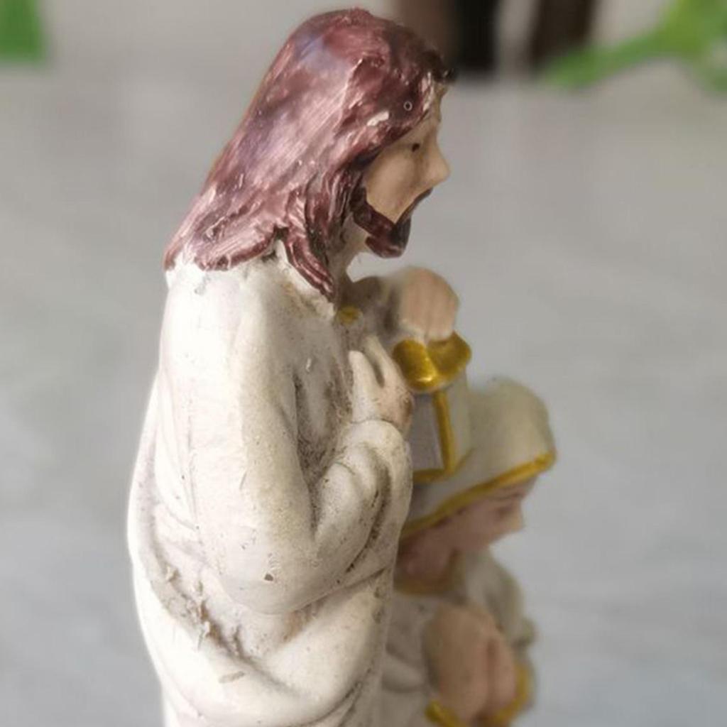 Christ Nativity Statues Scene Set Birth of Jesus Figurine for Car Decoration