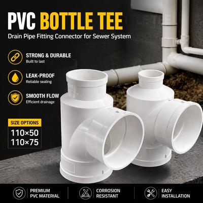Durable Bottle Shaped Three Way Joint PVC Drain Accessory Standard Pipe Adapter Wearproof Y Shape Garden Water Pipe Connector