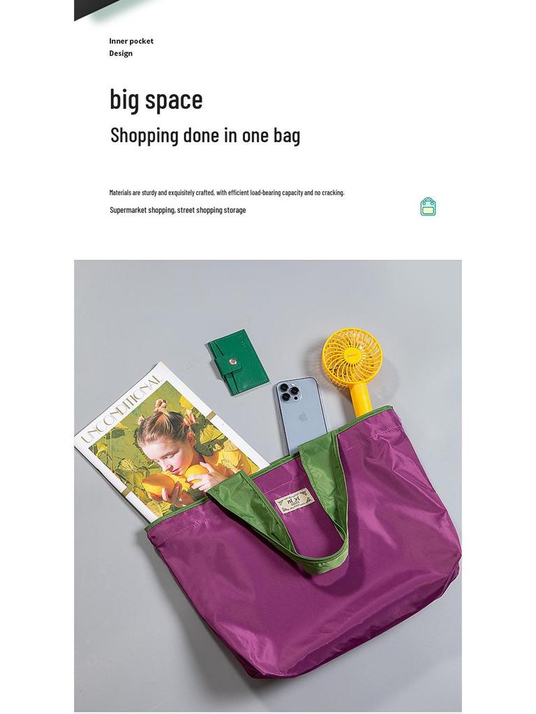 Tragbare Umhänge-Einkaufstasche aus Oxford-Gewebe - Faltbare Tragetasche mit großem Fassungsvermögen für Lebensmittel