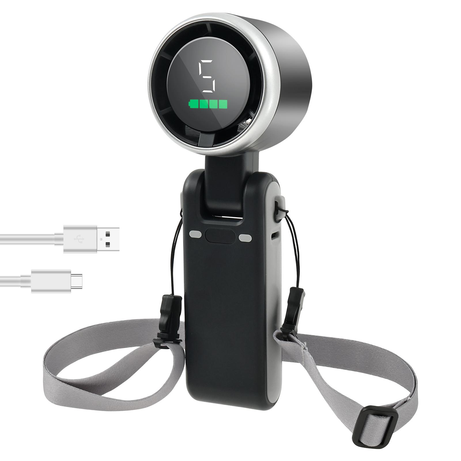 

USB Портативный Ручной Вентилятор 3-в-1 Складной Мини Турбо Вентилятор 5 Высокоскоростной Регулируемый Персональный Охлаждающий Вентилятор Электрический Вентилятор для Ресниц НОВЫЙ темно-серого