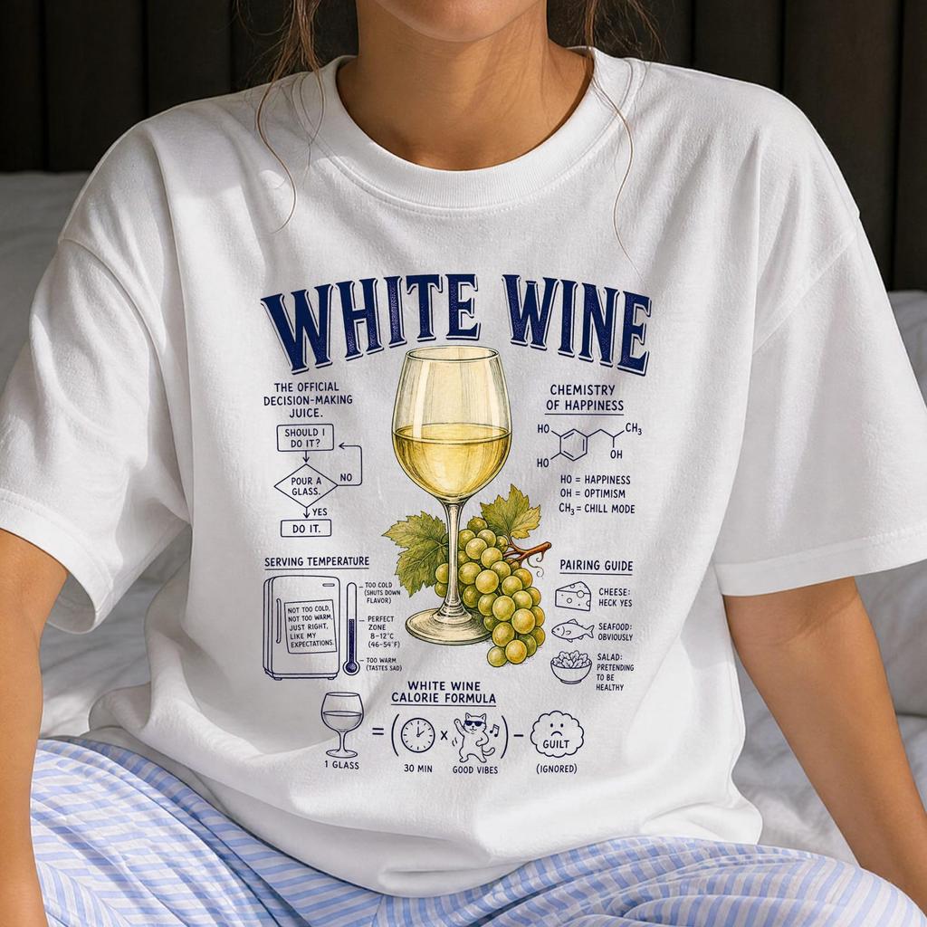 Funny White Wine Shirt - Retro Drinks & Brewing Gift - Sarcastic White Wine Clothing